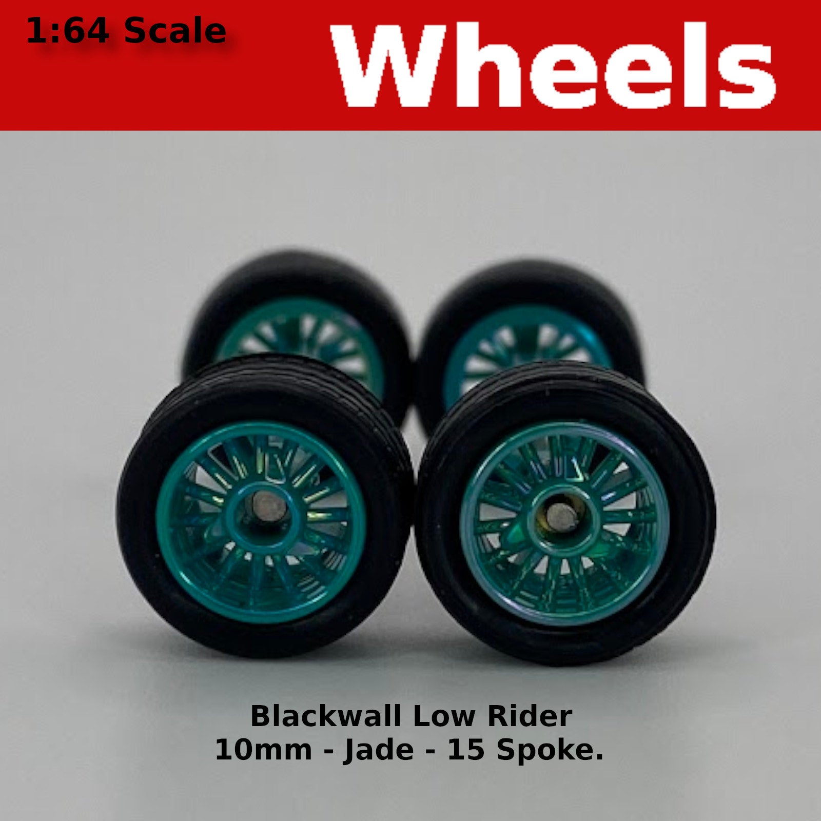 R139 1:64 Hot Wheels Real Riders MOON DISH Wheels - 10mm Long Rubber Tires (Set)